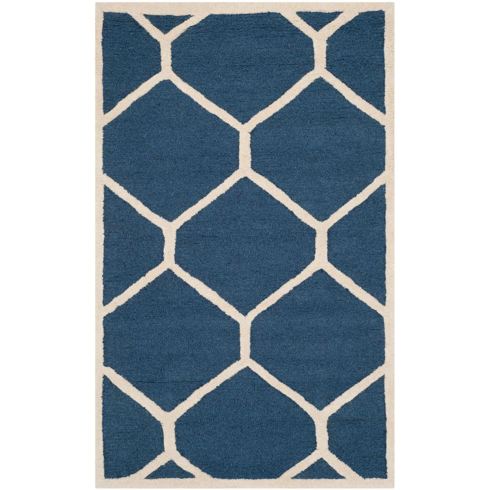 CAMBRIDGE, NAVY BLUE / IVORY, 4' X 6', Area Rug, CAM144G-4. Picture 1