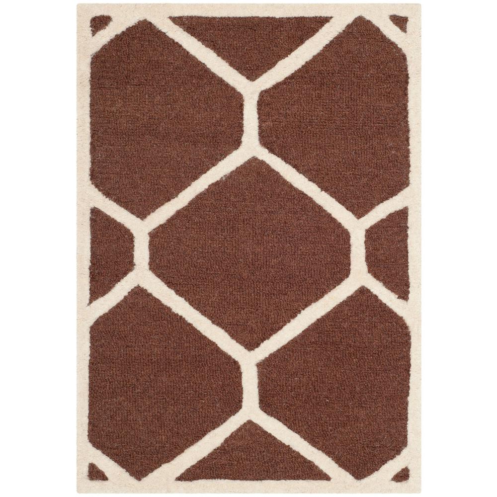 CAMBRIDGE, DARK BROWN / IVORY, 2'-6" X 4', Area Rug, CAM144H-24. Picture 1