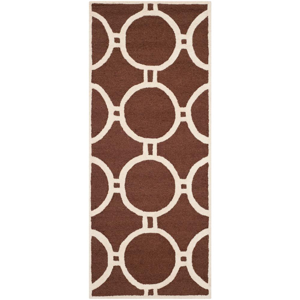 CAMBRIDGE, DARK BROWN / IVORY, 2'-6" X 6', Area Rug, CAM145H-26. Picture 1