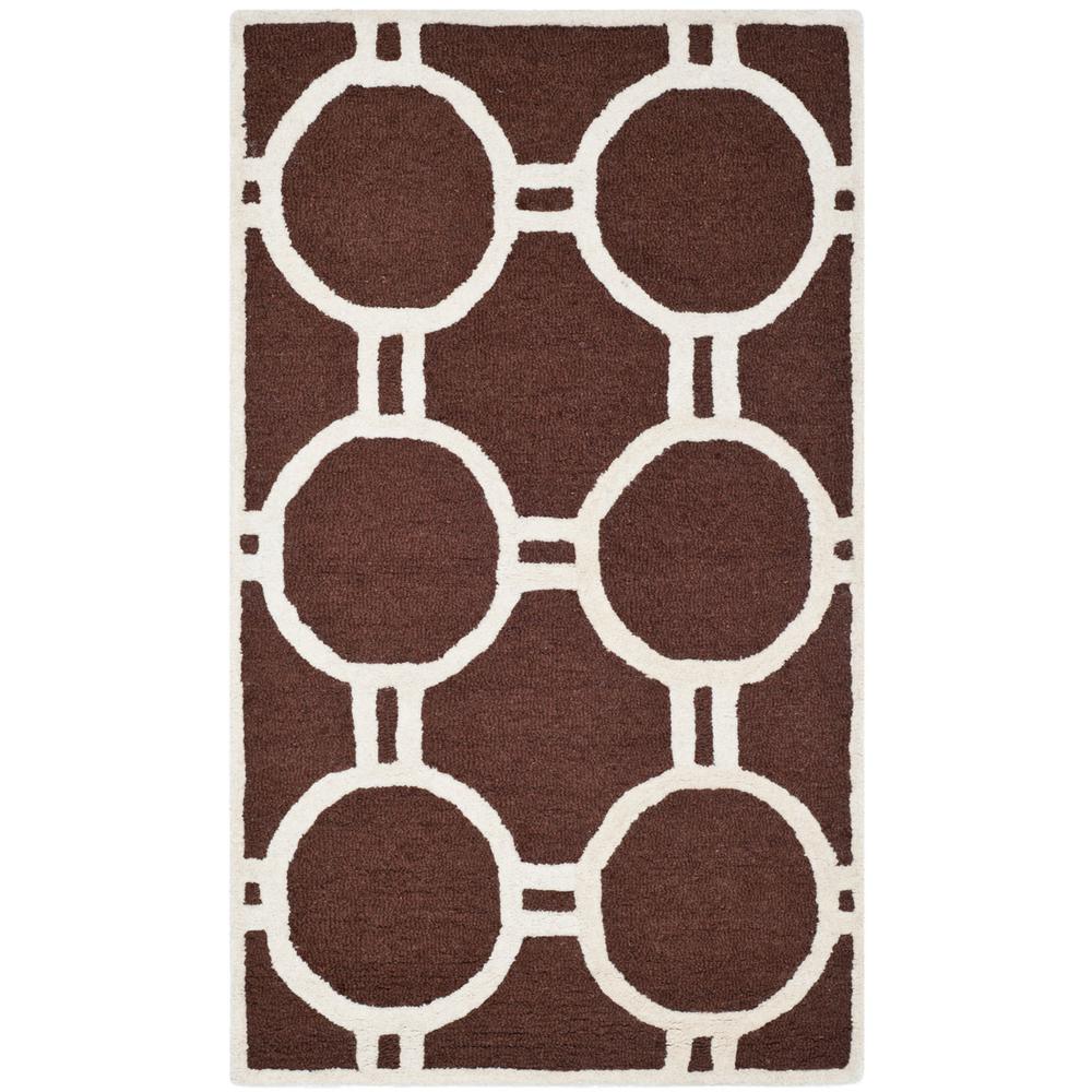 CAMBRIDGE, DARK BROWN / IVORY, 4' X 6', Area Rug, CAM145H-4. Picture 1