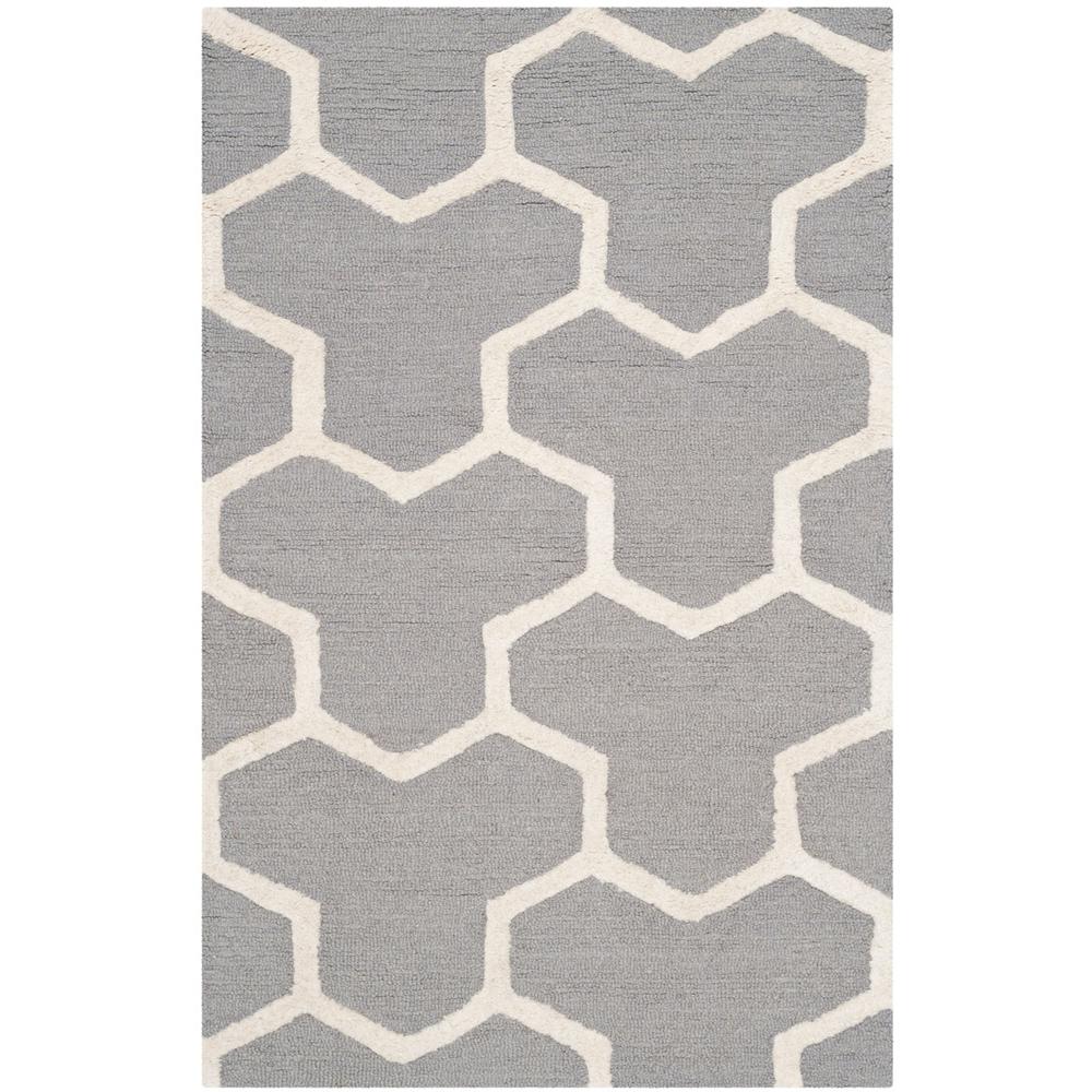 CAMBRIDGE, SILVER / IVORY, 2'-6" X 4', Area Rug, CAM146D-24. Picture 1
