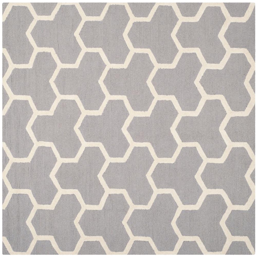 CAMBRIDGE, SILVER / IVORY, 8' X 8' Square, Area Rug, CAM146D-8SQ. Picture 1