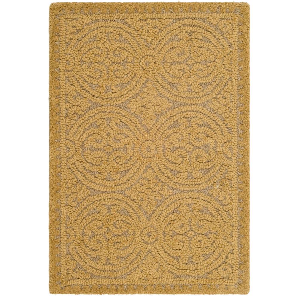 CAMBRIDGE, LIGHT GOLD / DARK GOLD, 2'-6" X 4', Area Rug. Picture 1