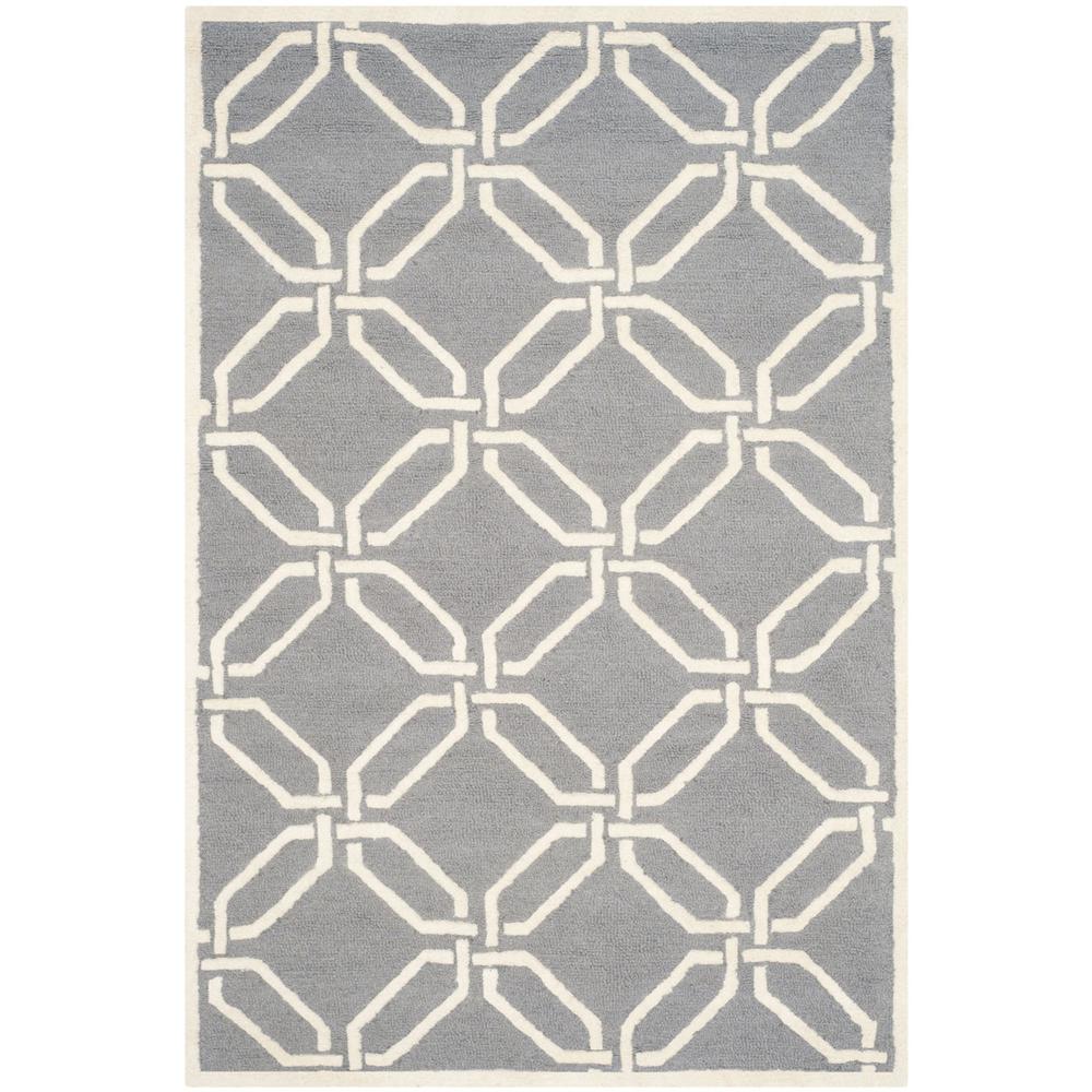 CAMBRIDGE, DARK GREY / IVORY, 4' X 6', Area Rug, CAM311D-4. Picture 1