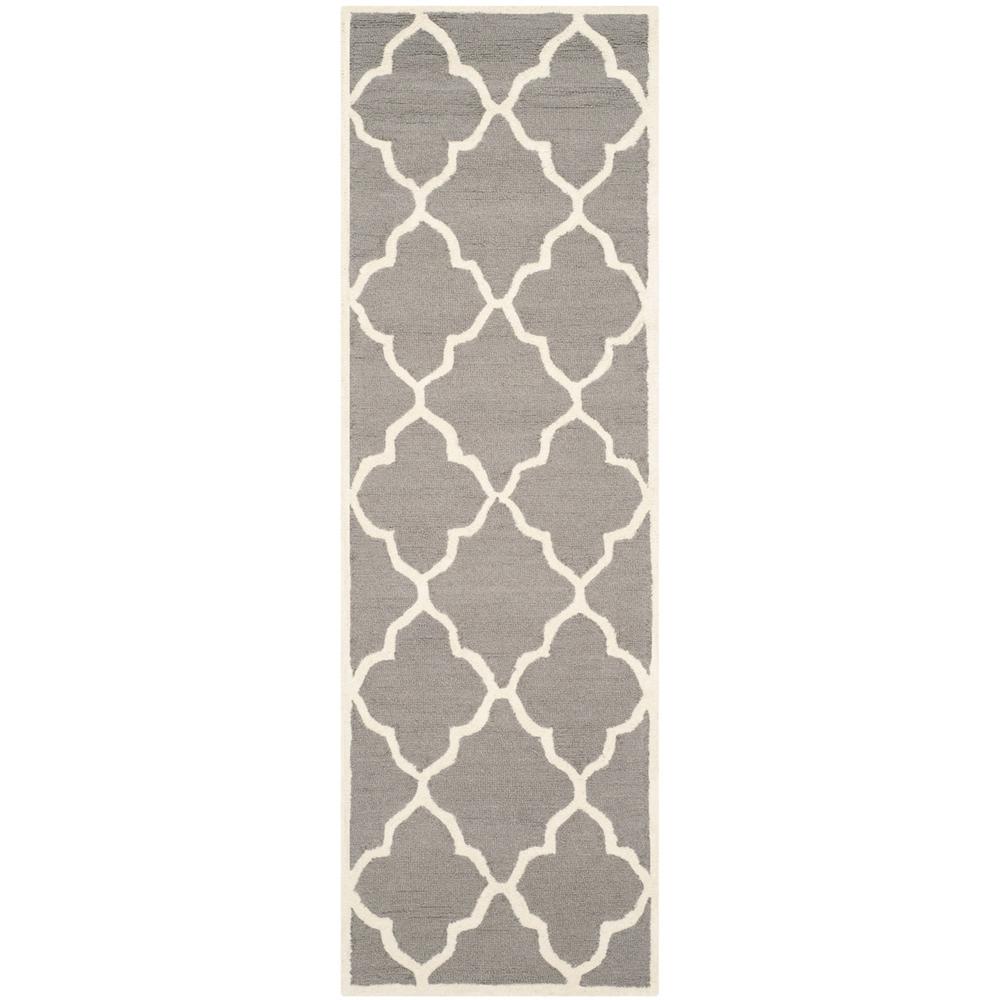 CAMBRIDGE, DARK GREY / IVORY, 2'-6" X 6', Area Rug, CAM312D-26. Picture 1
