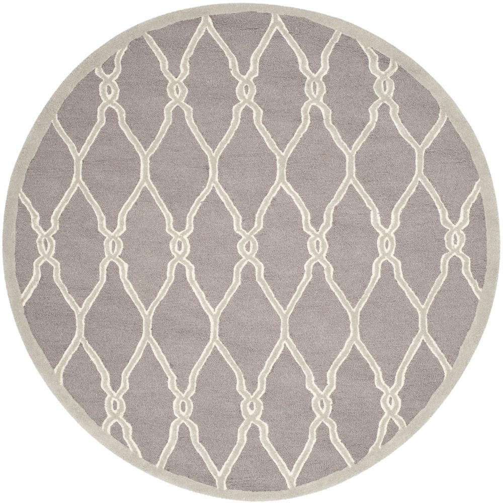 CAMBRIDGE, DARK GREY / IVORY, 8' X 8' Round, Area Rug, CAM352D-8R. Picture 1