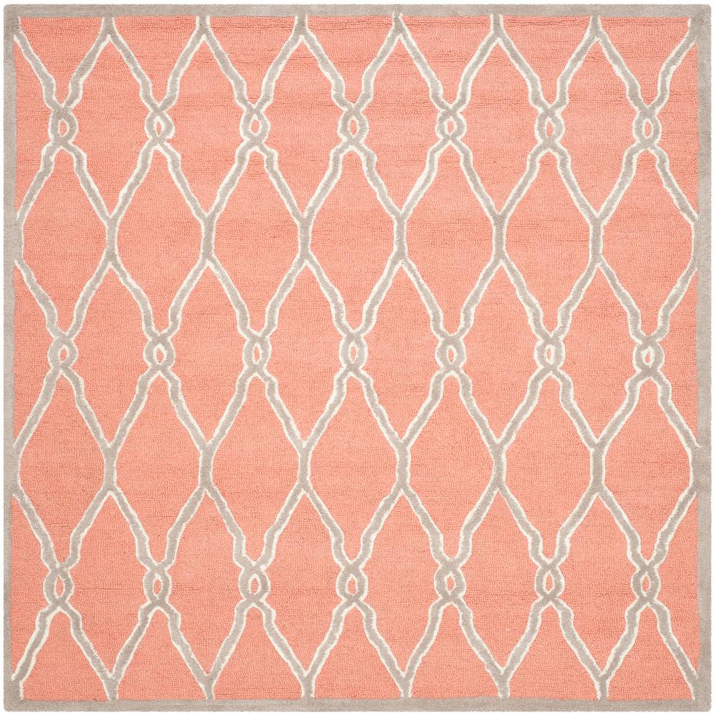 CAMBRIDGE, CORAL / IVORY, 8' X 8' Square, Area Rug. Picture 1