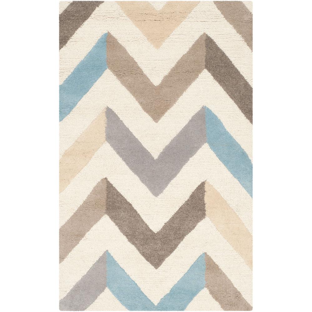 CAMBRIDGE, IVORY / GREY, 2'-6" X 4', Area Rug. Picture 1