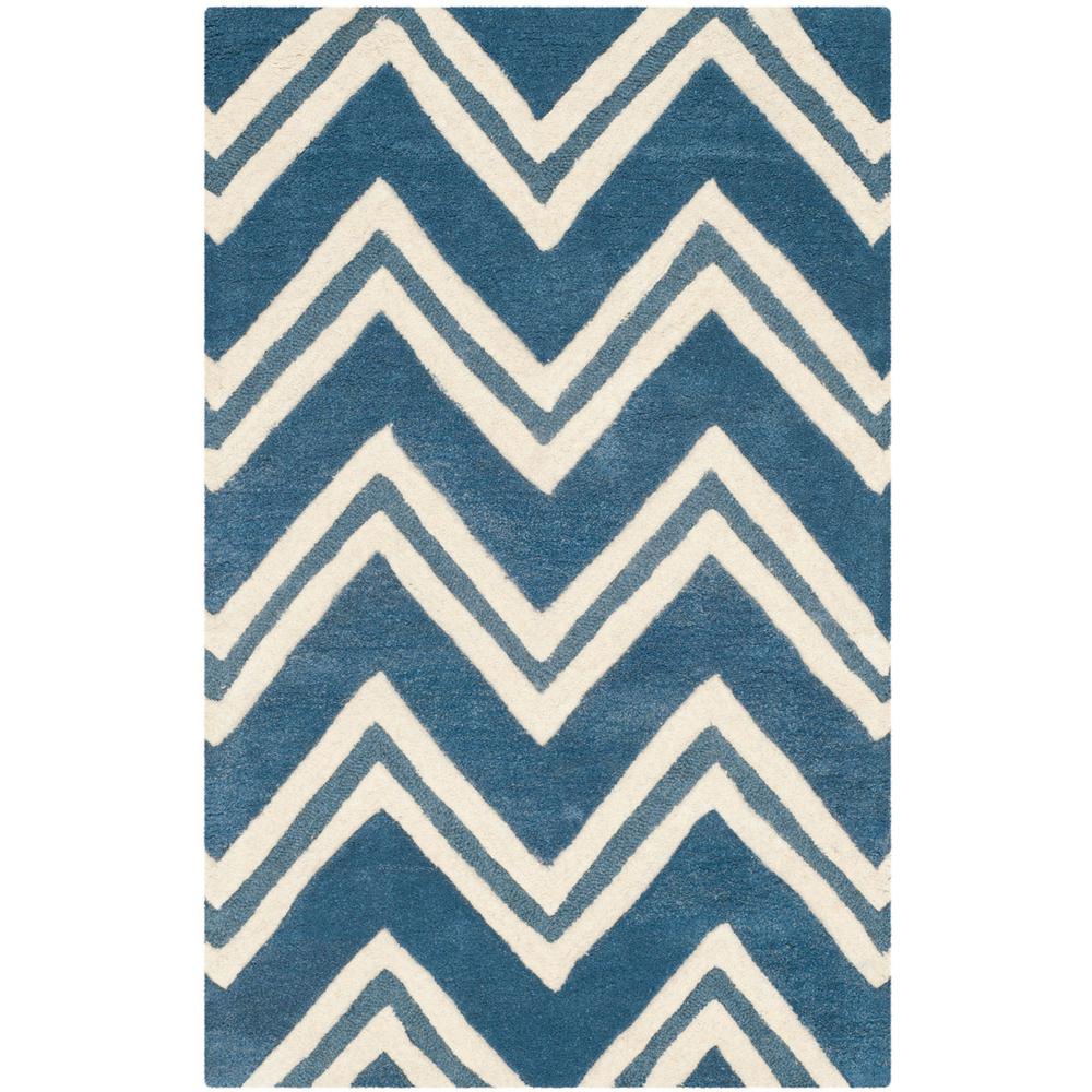 CAMBRIDGE, NAVY / IVORY, 2'-6" X 4', Area Rug, CAM581C-24. Picture 1