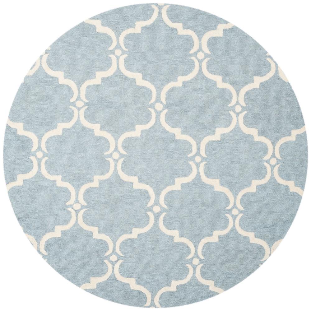 CAMBRIDGE, BLUE / IVORY, 8' X 8' Round, Area Rug, CAM703B-8R. Picture 1