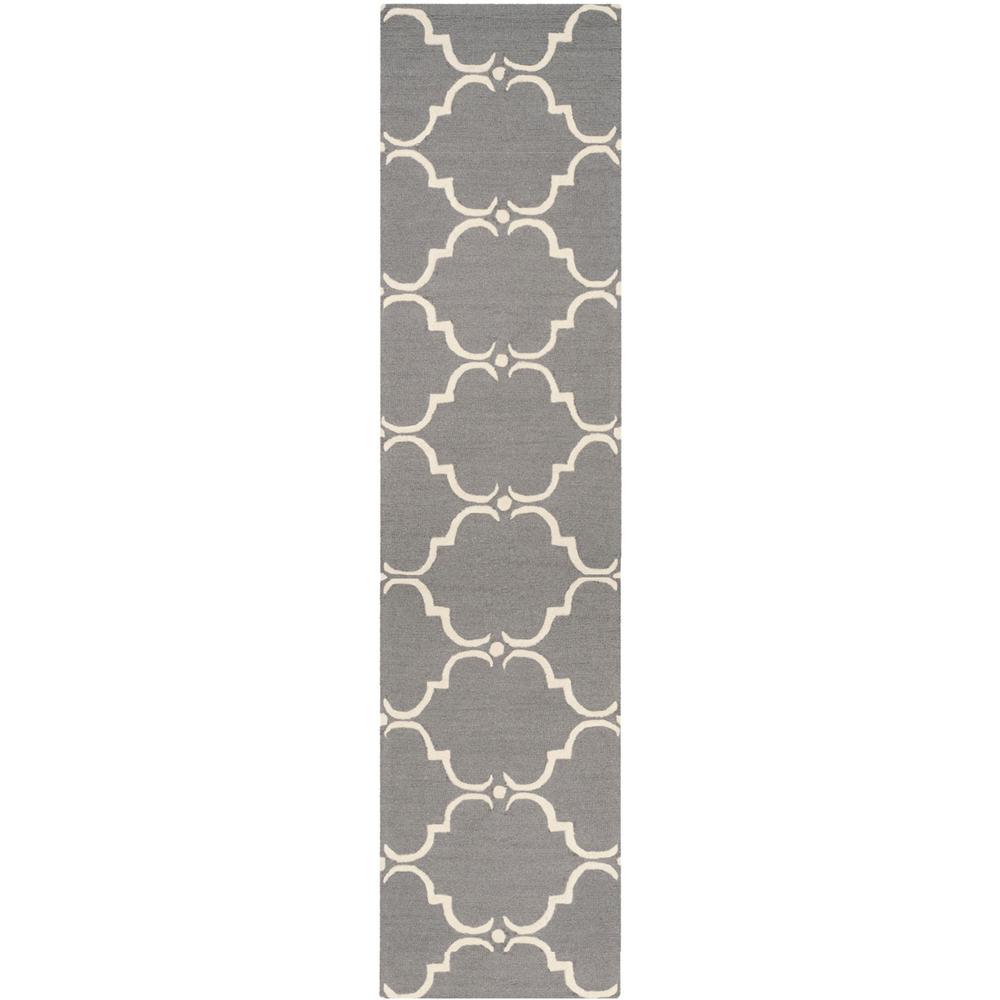 CAMBRIDGE, DARK GREY / IVORY, 2'-6" X 12', Area Rug, CAM703D-212. Picture 1