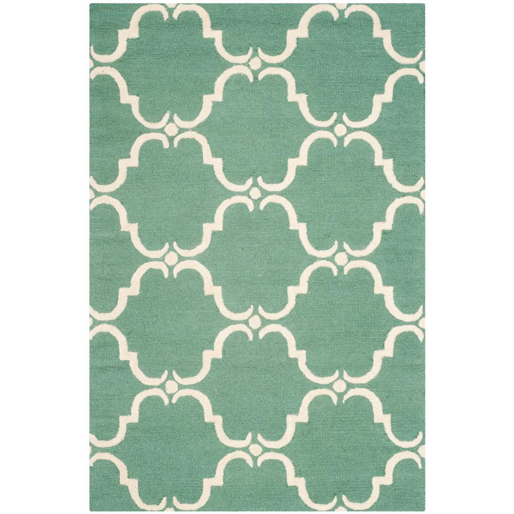 CAMBRIDGE, TEAL / IVORY, 5' X 8', Area Rug, CAM703T-5. Picture 1