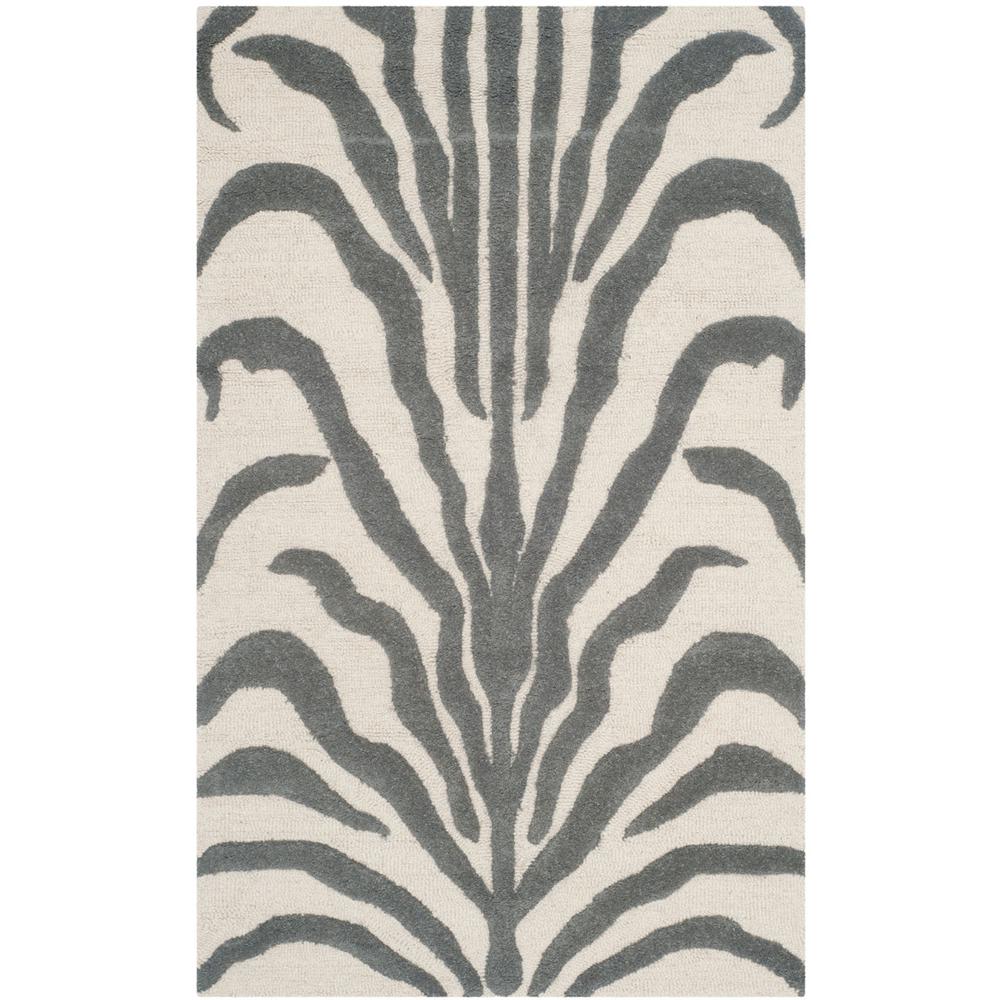 CAMBRIDGE, IVORY / DARK GREY, 3' X 5', Area Rug. Picture 1