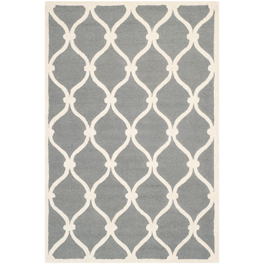 CAMBRIDGE, DARK GREY / IVORY, 4' X 6', Area Rug, CAM710D-4. Picture 1