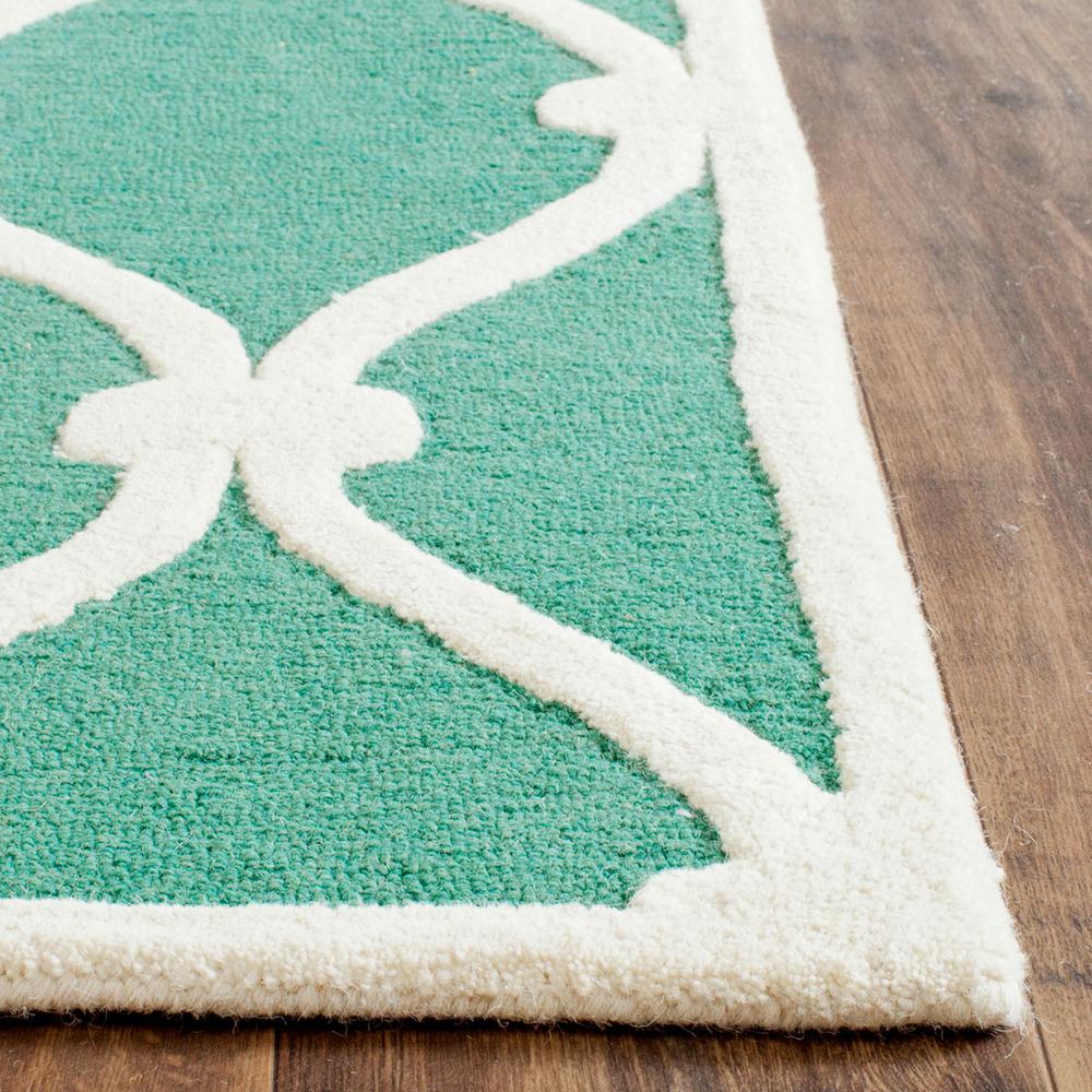 CAMBRIDGE, TEAL / IVORY, 2'-6" X 12', Area Rug, CAM710T-212. Picture 1