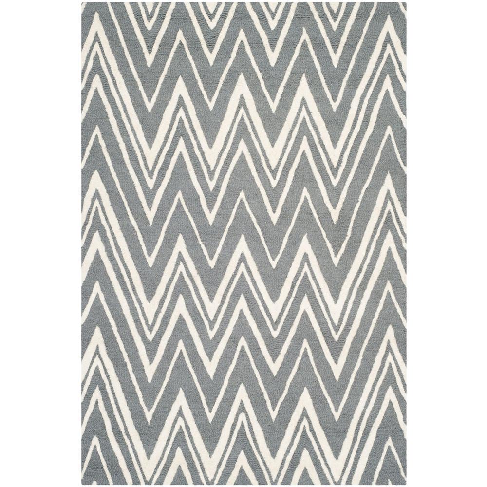 CAMBRIDGE, DARK GREY / IVORY, 4' X 6', Area Rug, CAM711D-4. Picture 1