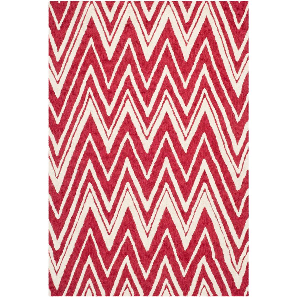 CAMBRIDGE, RED / IVORY, 4' X 6', Area Rug. Picture 1