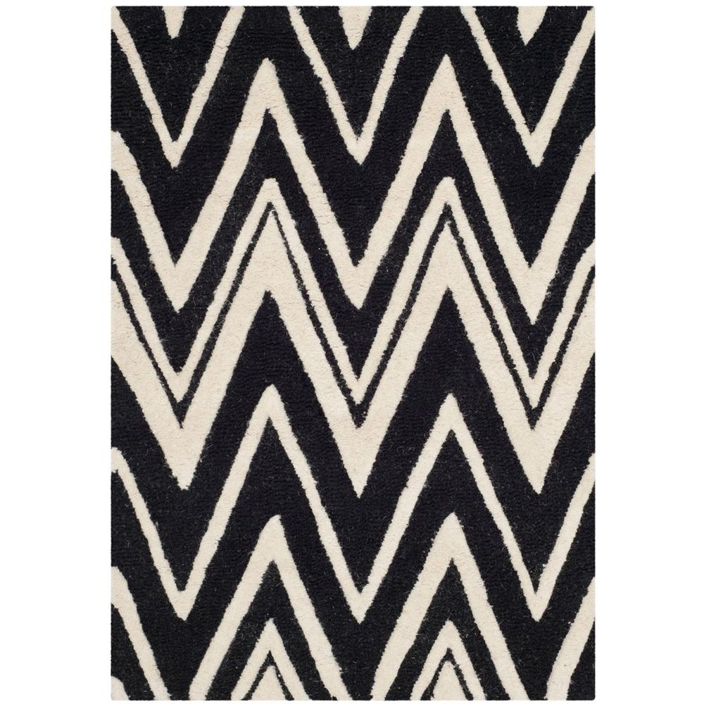 CAMBRIDGE, BLACK / IVORY, 2'-6" X 4', Area Rug, CAM711K-24. Picture 1
