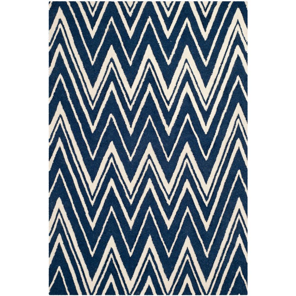 CAMBRIDGE, NAVY / IVORY, 5' X 8', Area Rug, CAM711M-5. Picture 1