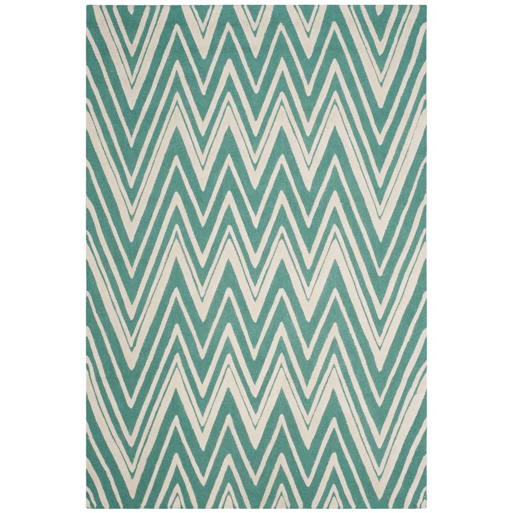 CAMBRIDGE, TEAL / IVORY, 6' X 9', Area Rug, CAM711T-6. Picture 1