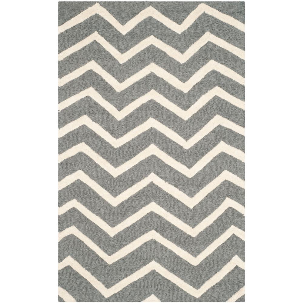 CAMBRIDGE, DARK GREY / IVORY, 3' X 5', Area Rug, CAM714D-3. Picture 1
