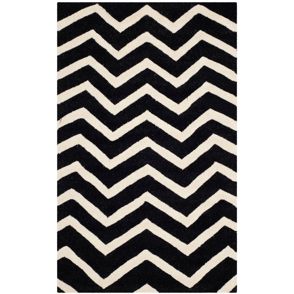 CAMBRIDGE, BLACK / IVORY, 3' X 5', Area Rug, CAM714K-3. Picture 1