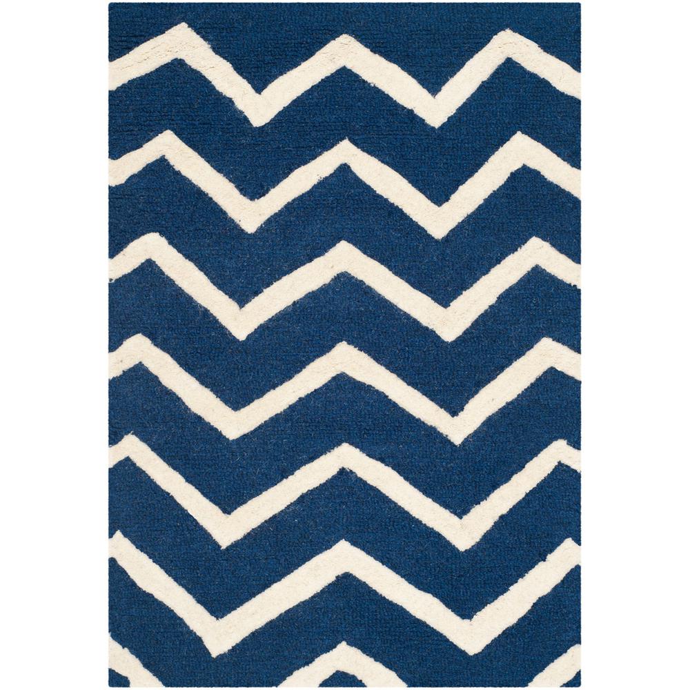 CAMBRIDGE, NAVY / IVORY, 3' X 5', Area Rug, CAM714M-3. Picture 1