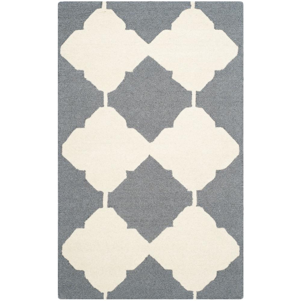 CAMBRIDGE, DARK GREY / IVORY, 4' X 6', Area Rug, CAM719D-4. Picture 1