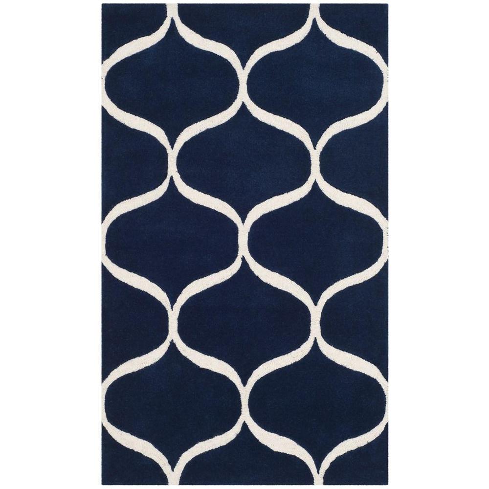 CAMBRIDGE, DARK BLUE / IVORY, 4' X 6', Area Rug. Picture 1