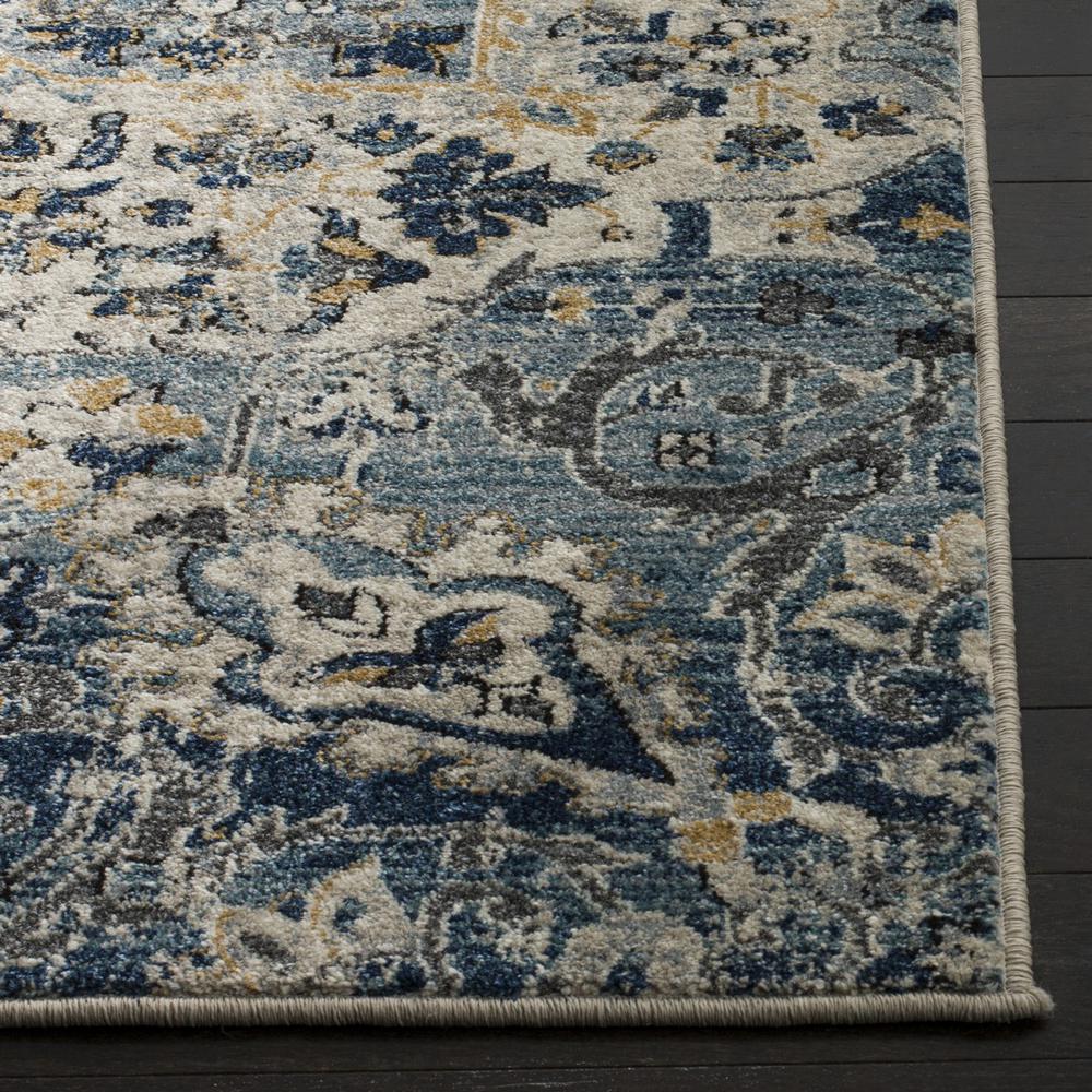 CARMEL, IVORY / BLUE, 3' X 5', Area Rug. Picture 1