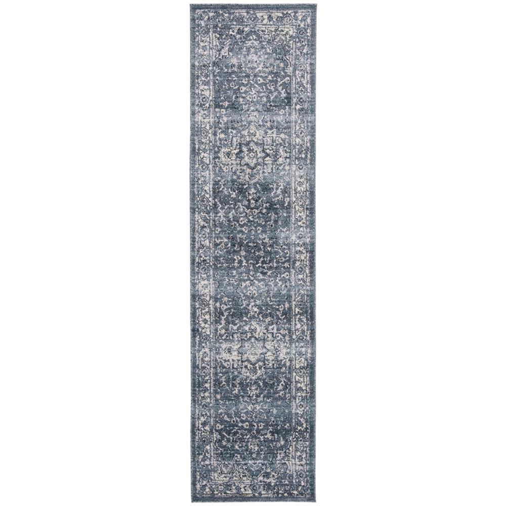 CHARLESTON, NAVY / CREME, 2' X 12', Area Rug. Picture 1