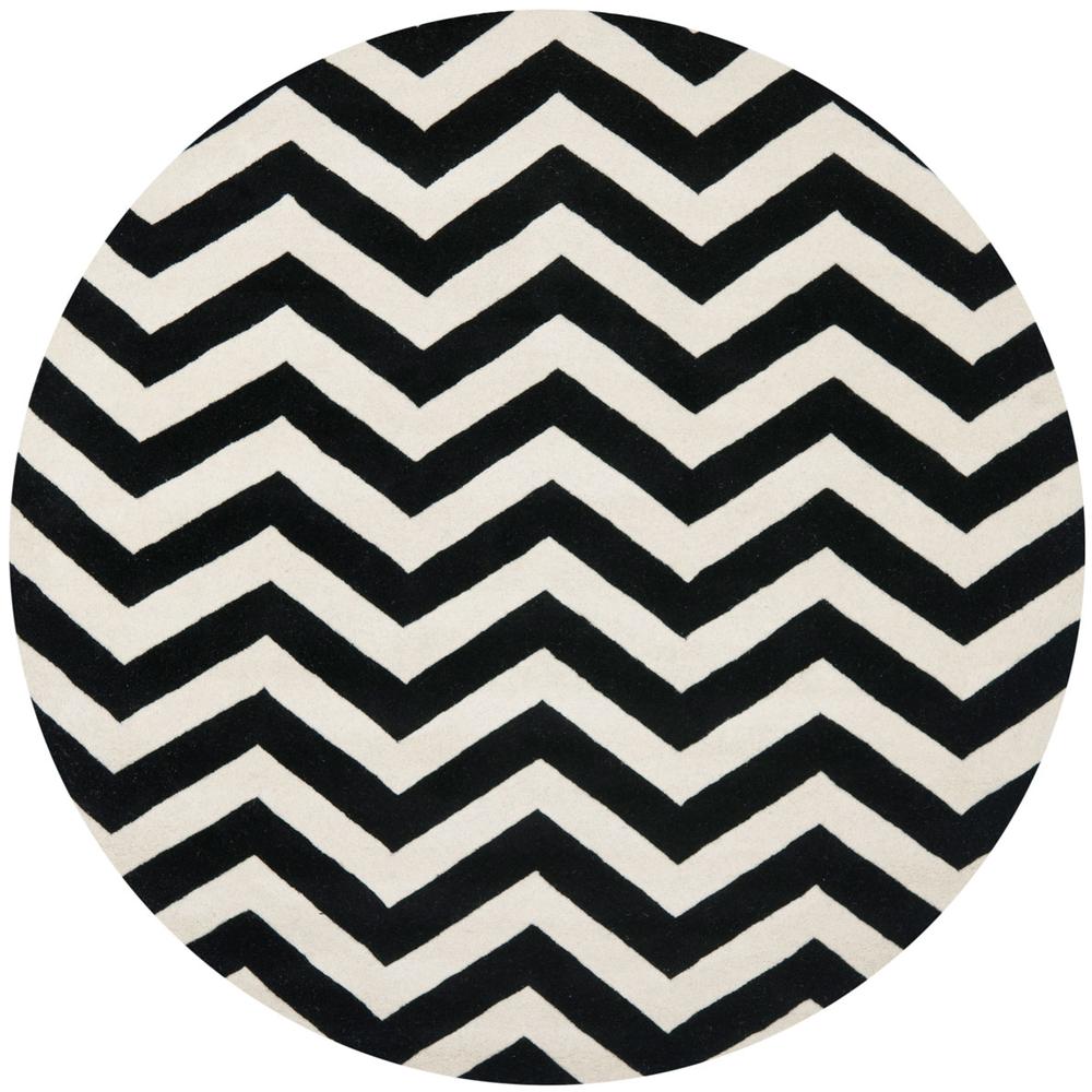 CHATHAM, IVORY / BLACK, 7' X 7' Round, Area Rug, CHT715A-7R. Picture 1