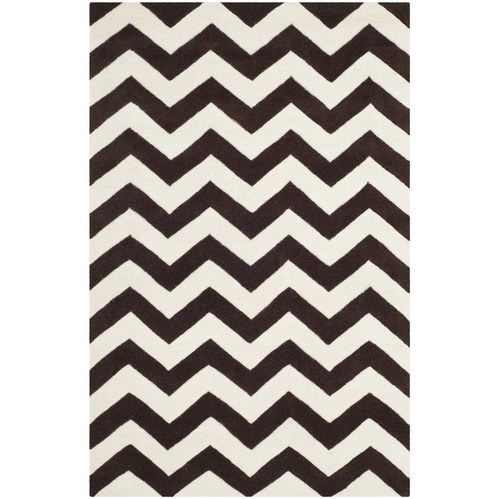 CHATHAM, BROWN / IVORY, 4' X 6', Area Rug. Picture 1