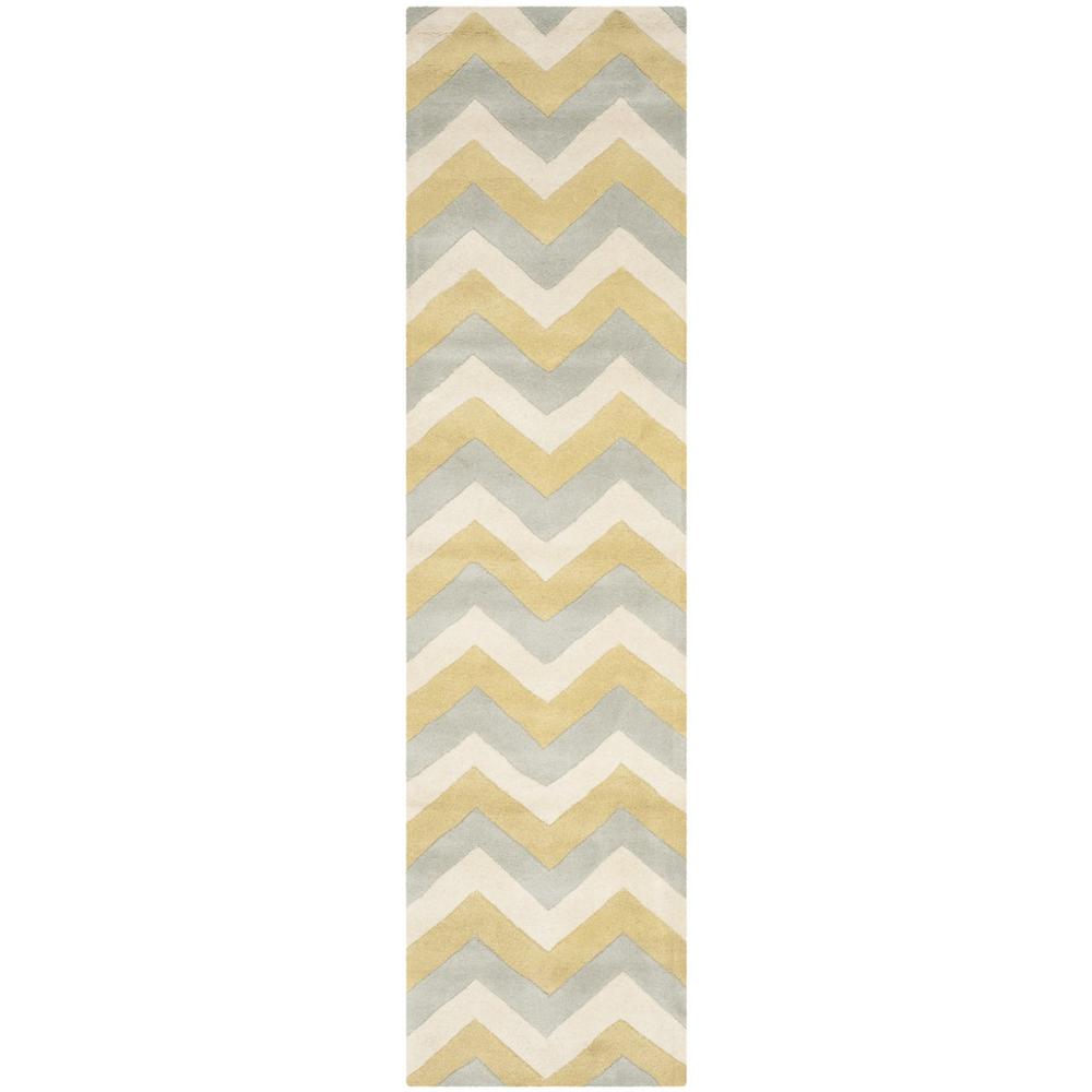 CHATHAM, GREY / GOLD, 2'-3" X 9', Area Rug. Picture 1