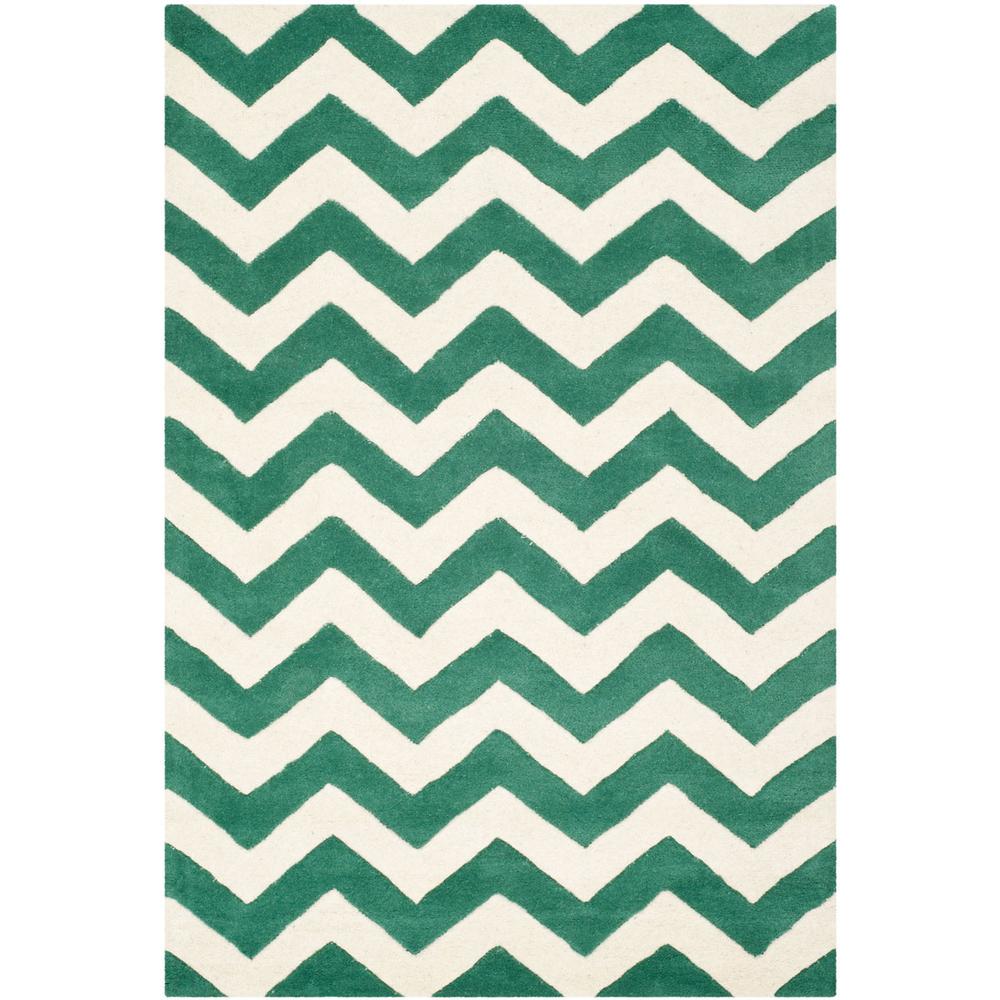 CHATHAM, TEAL / IVORY, 4' X 6', Area Rug, CHT715T-4. Picture 1
