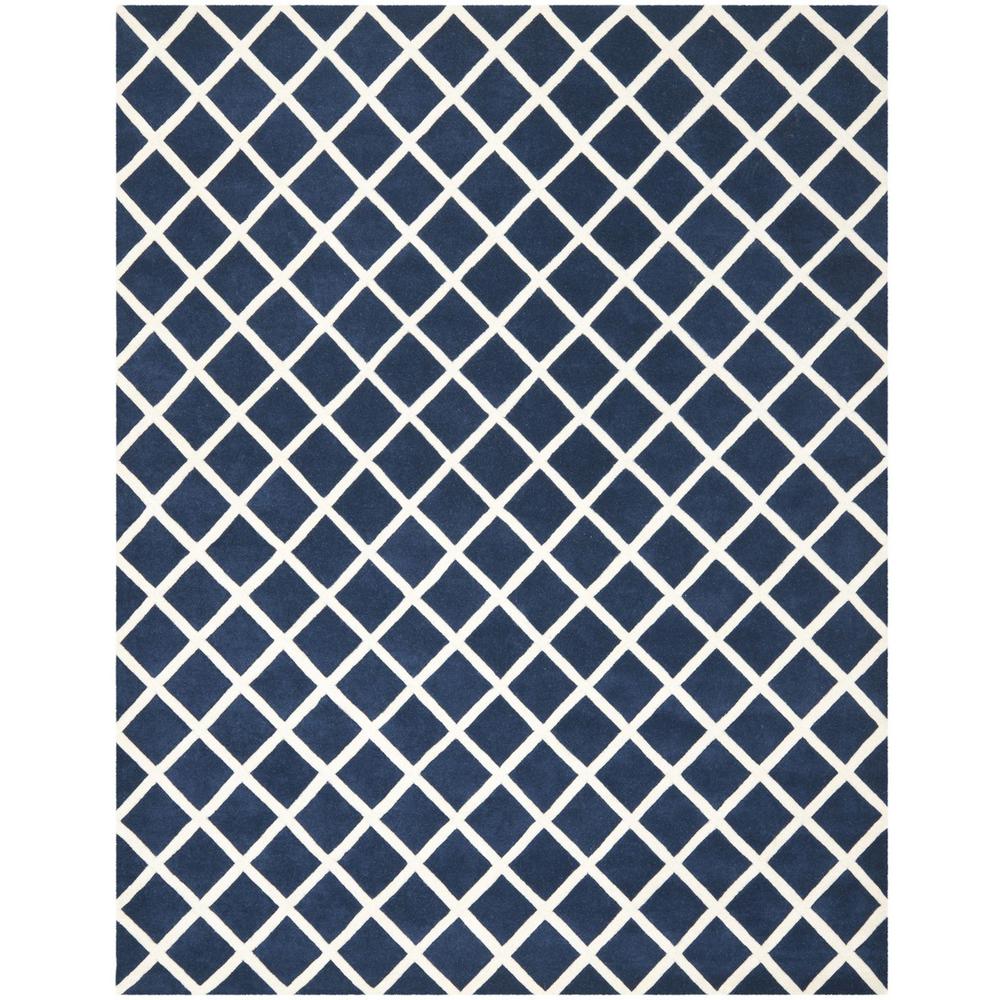 CHATHAM, DARK BLUE / IVORY, 9' X 12', Area Rug. Picture 1