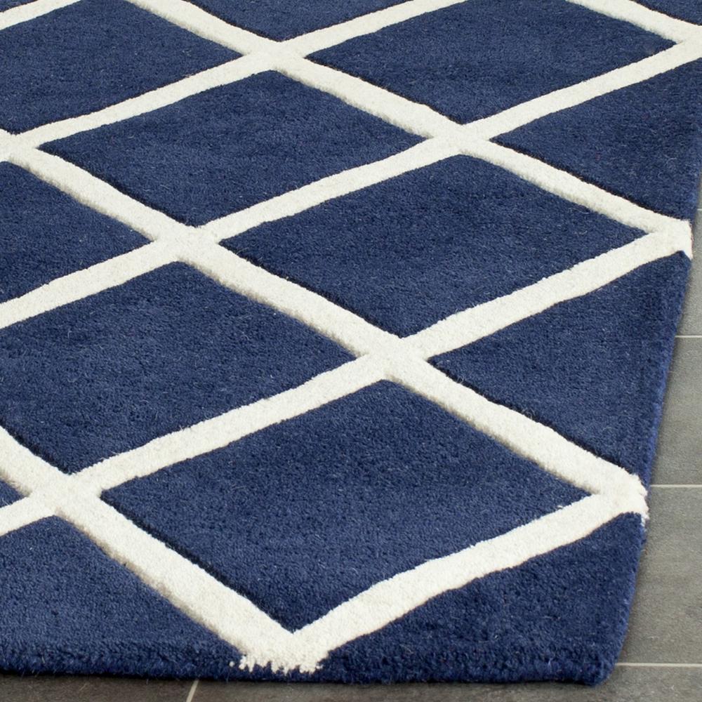 CHATHAM, DARK BLUE / IVORY, 2'-3" X 9', Area Rug, CHT720C-29. Picture 1