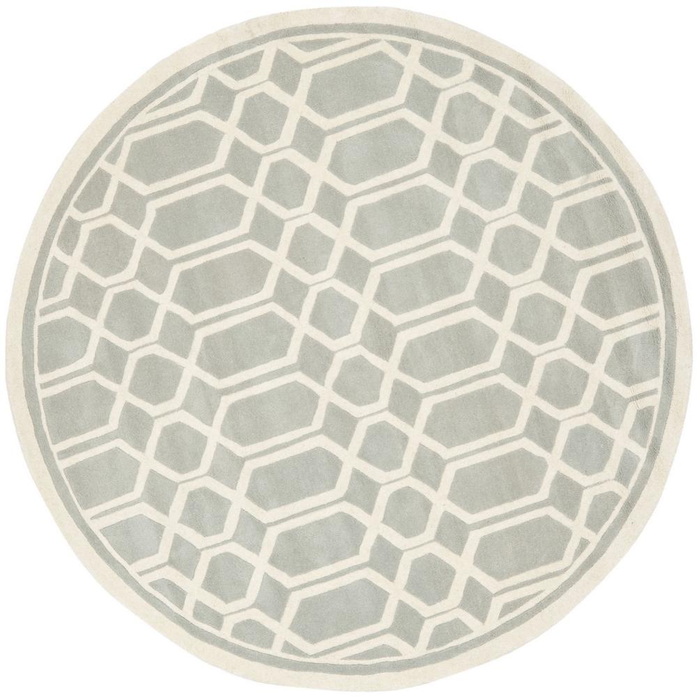 CHATHAM, GREY / IVORY, 7' X 7' Round, Area Rug, CHT725E-7R. Picture 1