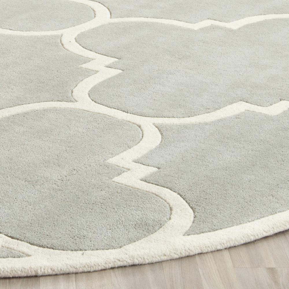 CHATHAM, GREY / IVORY, 5' X 5' Round, Area Rug, CHT730E-5R. Picture 1