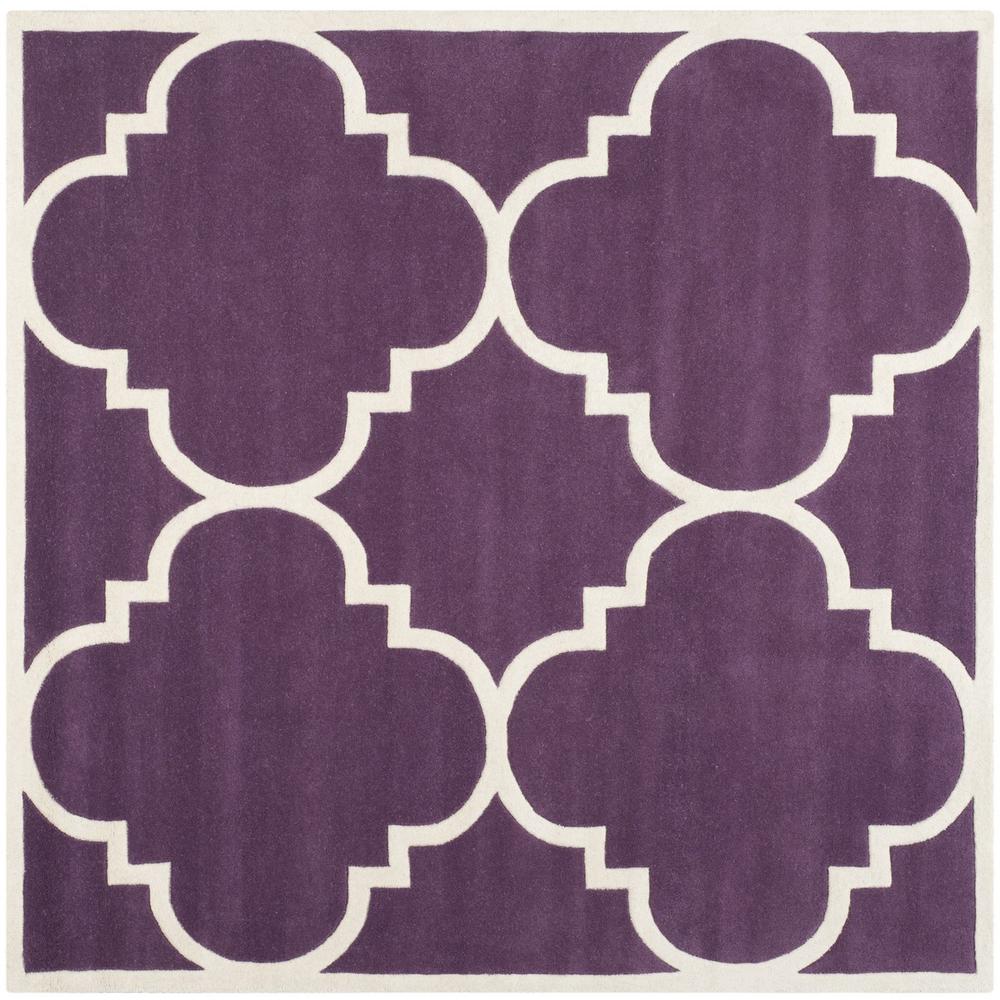 CHATHAM, PURPLE / IVORY, 8'-9" X 8'-9" Square, Area Rug, CHT730F-9SQ. Picture 1