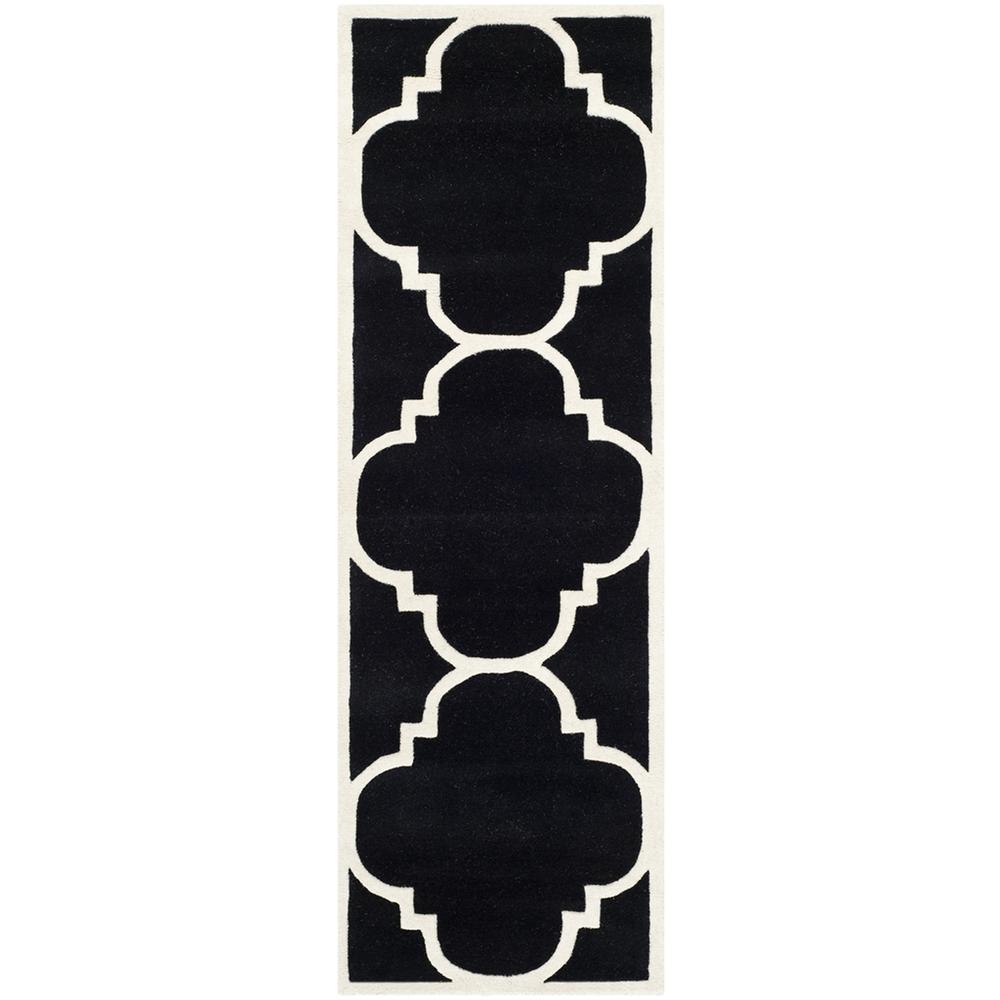 CHATHAM, BLACK / IVORY, 2'-3" X 7', Area Rug, CHT730K-27. Picture 1