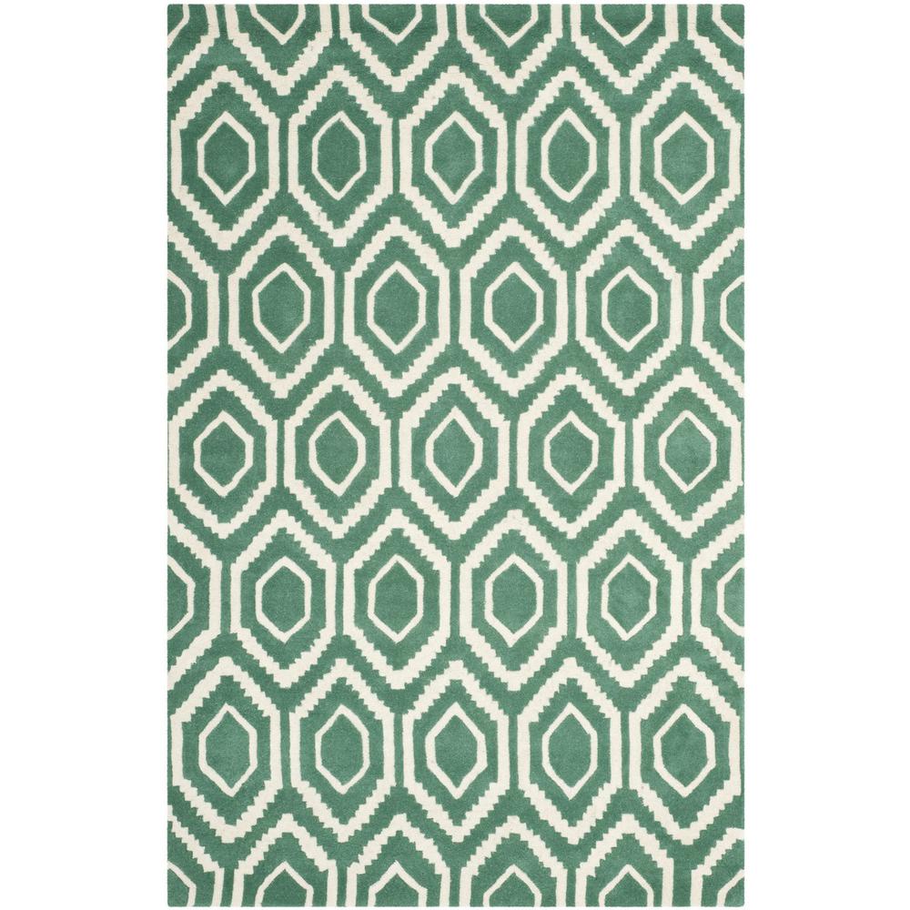 CHATHAM, TEAL / IVORY, 6' X 9', Area Rug, CHT731T-6. Picture 1