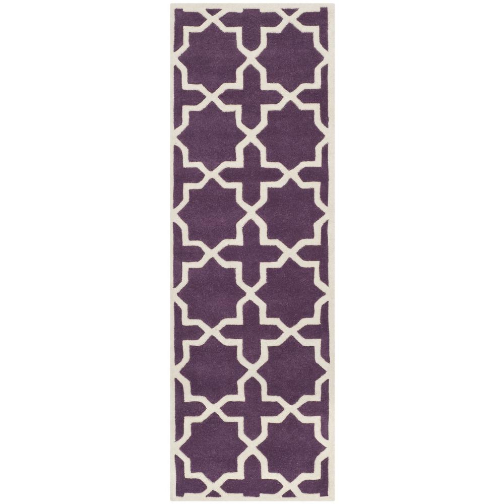 CHATHAM, PURPLE / IVORY, 2'-3" X 7', Area Rug, CHT732F-27. Picture 1