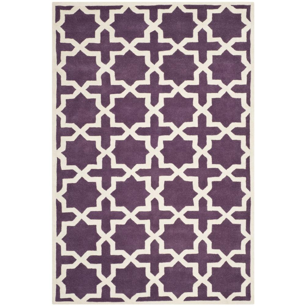 CHATHAM, PURPLE / IVORY, 6' X 9', Area Rug, CHT732F-6. Picture 1