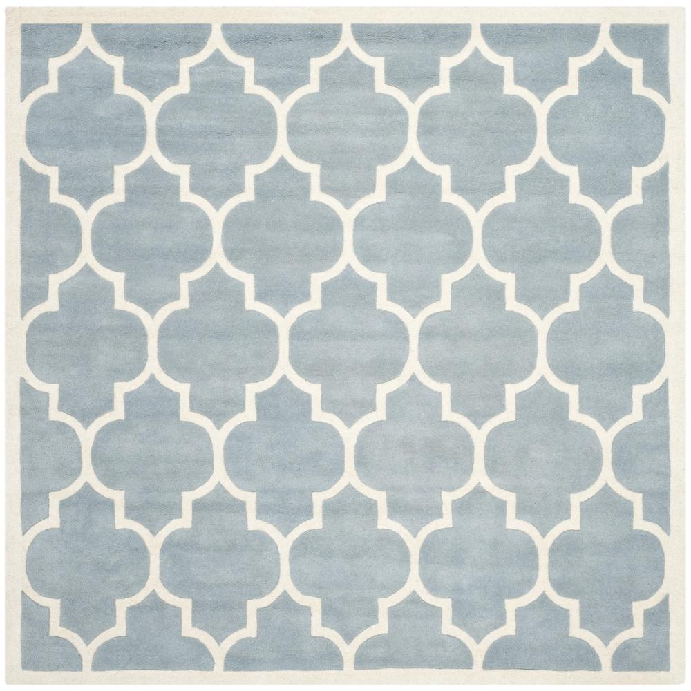 CHATHAM, BLUE / IVORY, 5' X 5' Square, Area Rug, CHT733B-5SQ. Picture 1
