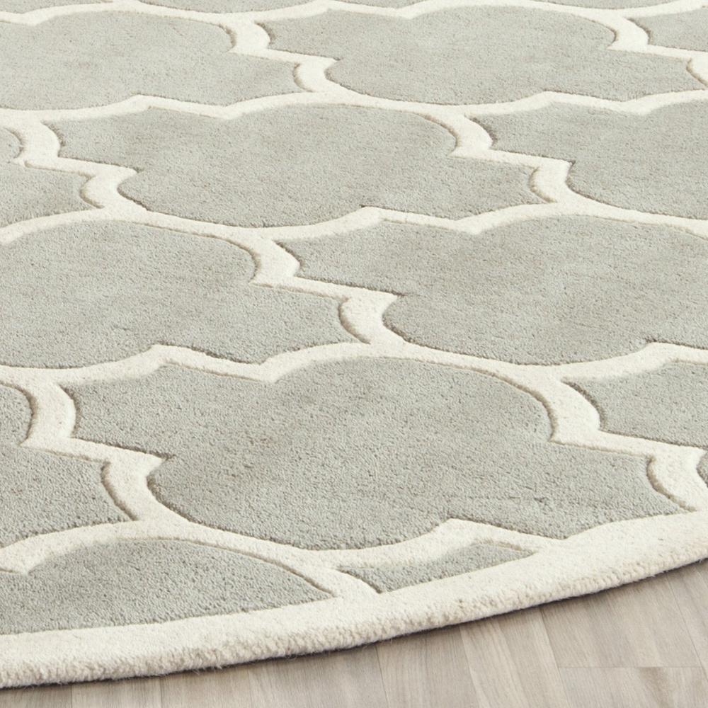 CHATHAM, GREY / IVORY, 5' X 5' Round, Area Rug, CHT733E-5R. Picture 1