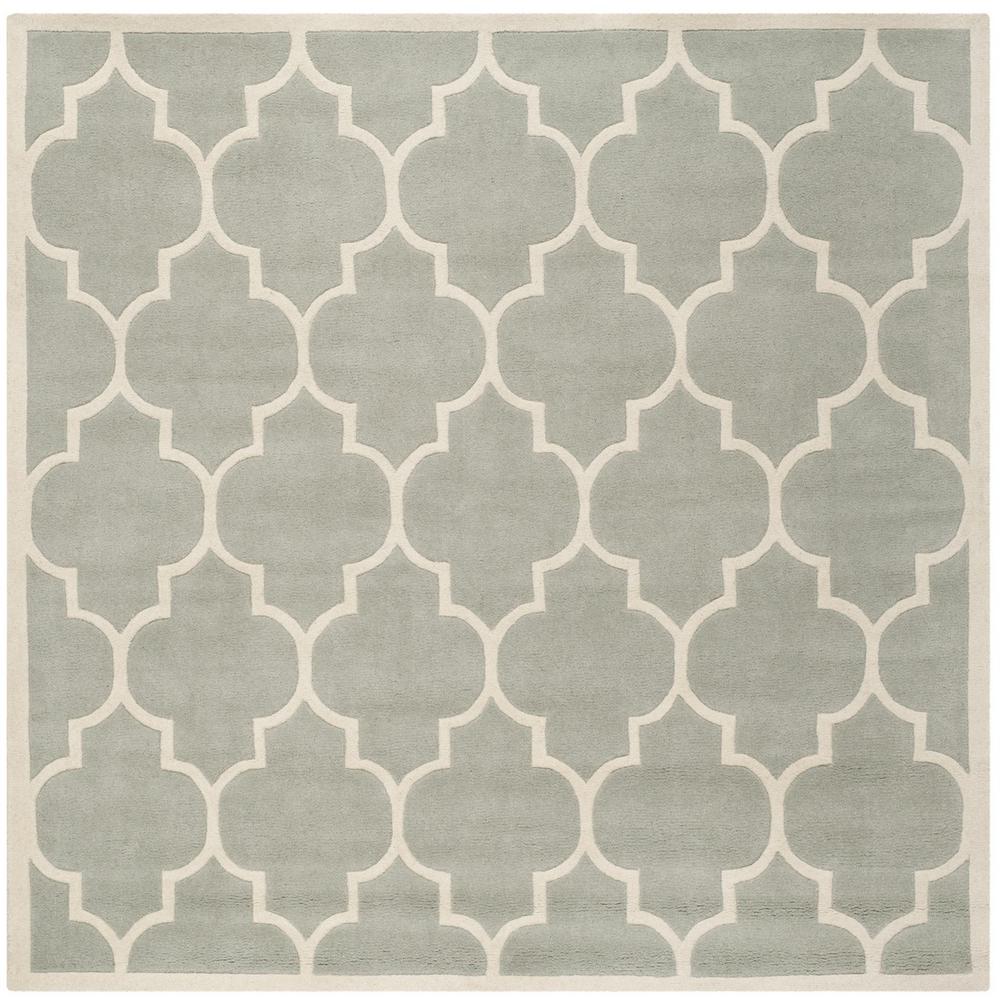 CHATHAM, GREY / IVORY, 5' X 5' Square, Area Rug, CHT733E-5SQ. Picture 1