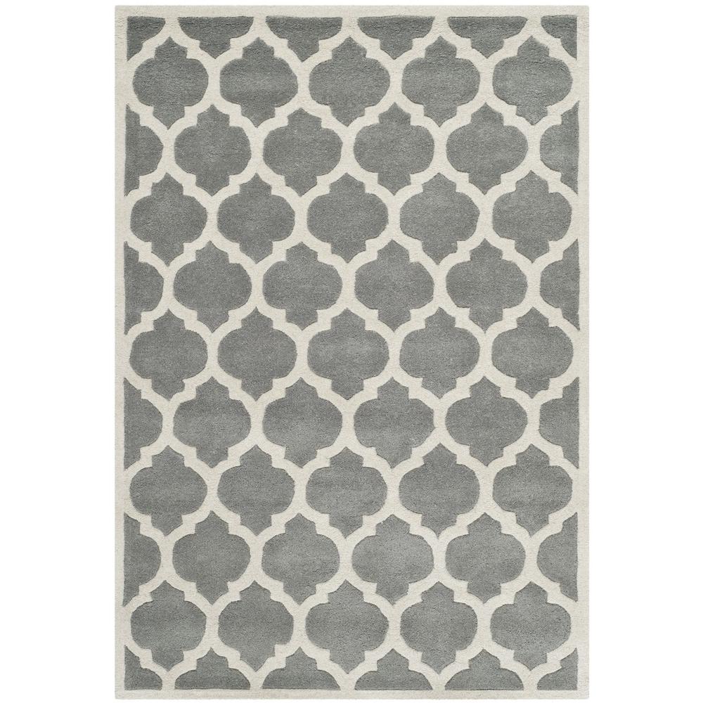 CHATHAM, DARK GREY / IVORY, 4' X 6', Area Rug, CHT734D-4. Picture 1