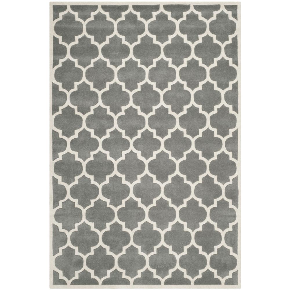 CHATHAM, DARK GREY / IVORY, 6' X 9', Area Rug, CHT734D-6. Picture 1