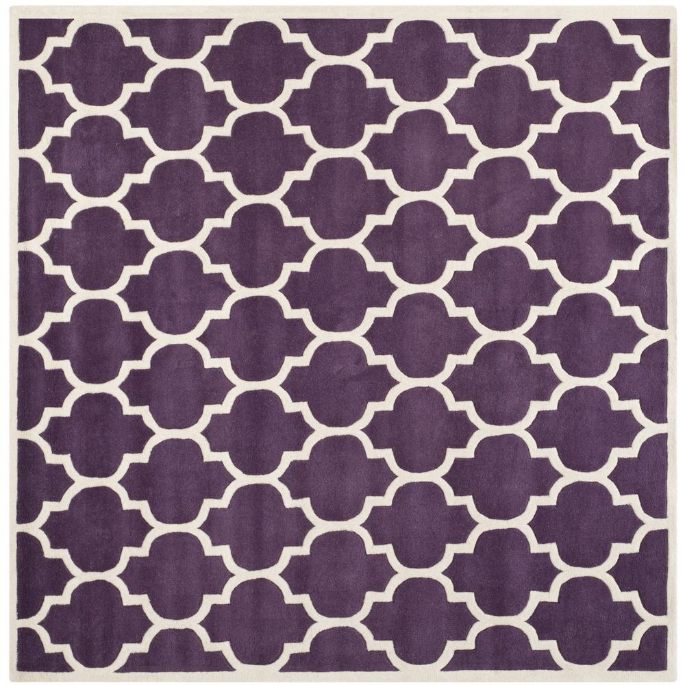 CHATHAM, PURPLE / IVORY, 8'-9" X 8'-9" Square, Area Rug, CHT734F-9SQ. Picture 1